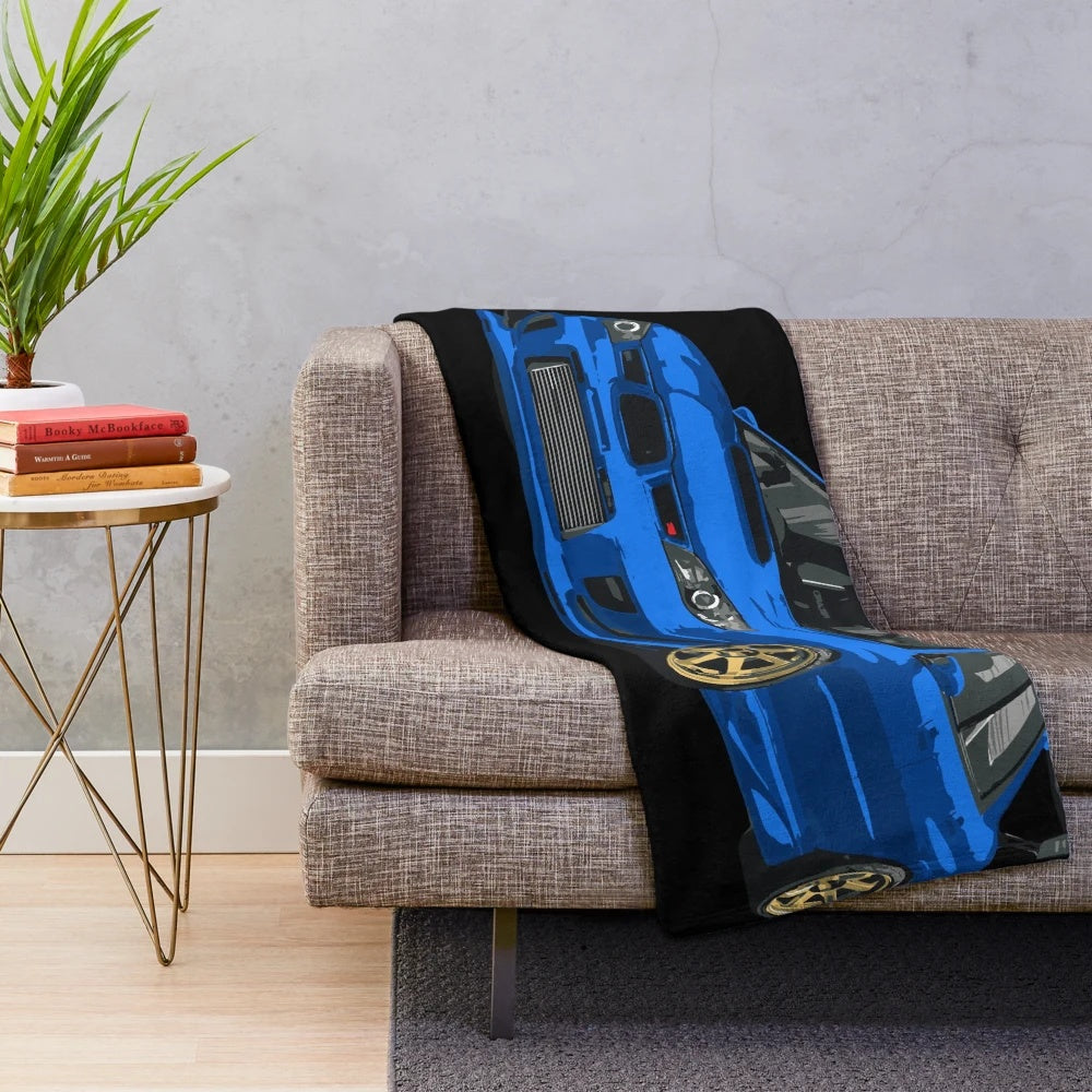 Subaru WRX STI rally-inspired plush blanket