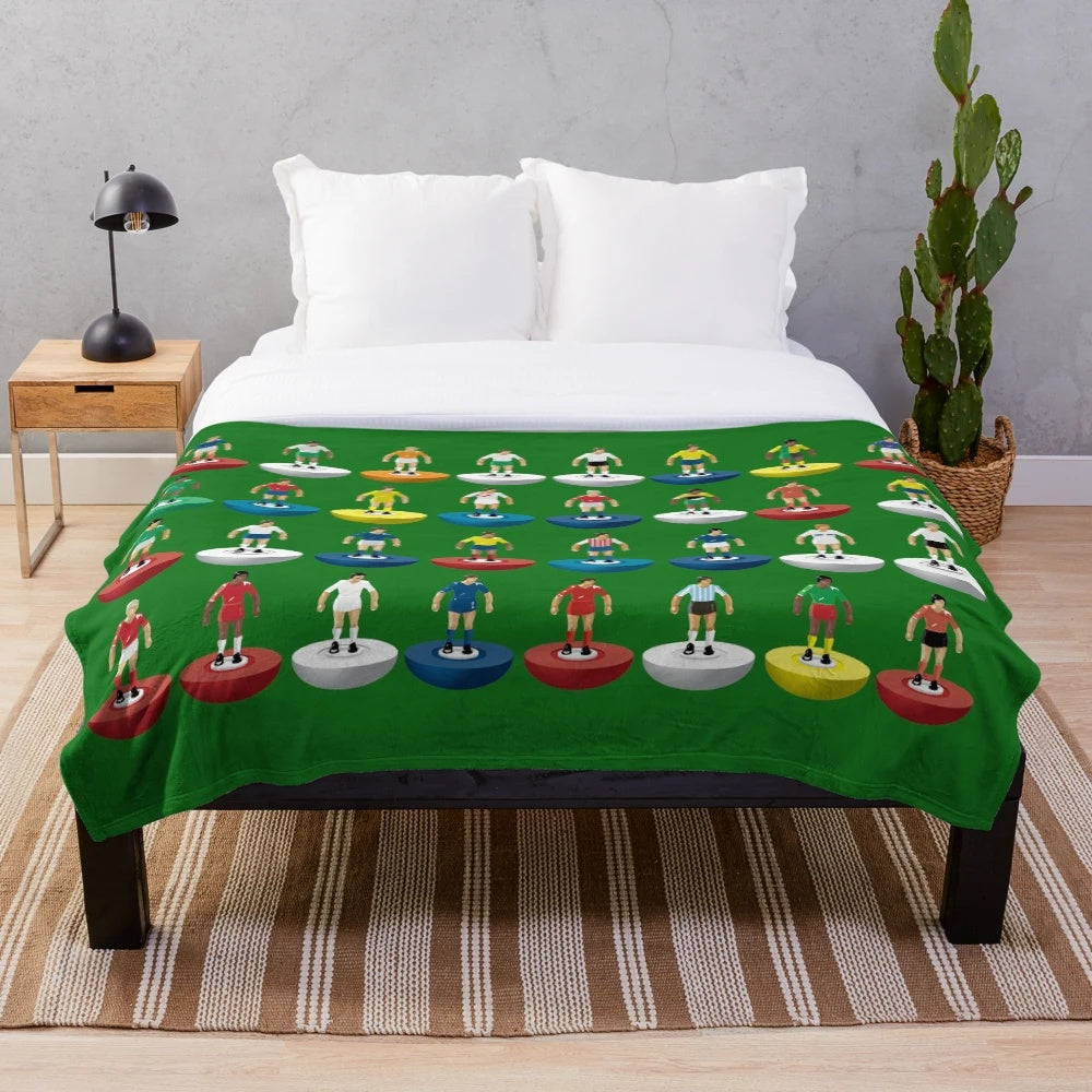 Plush blanket with Subbuteo-inspired design