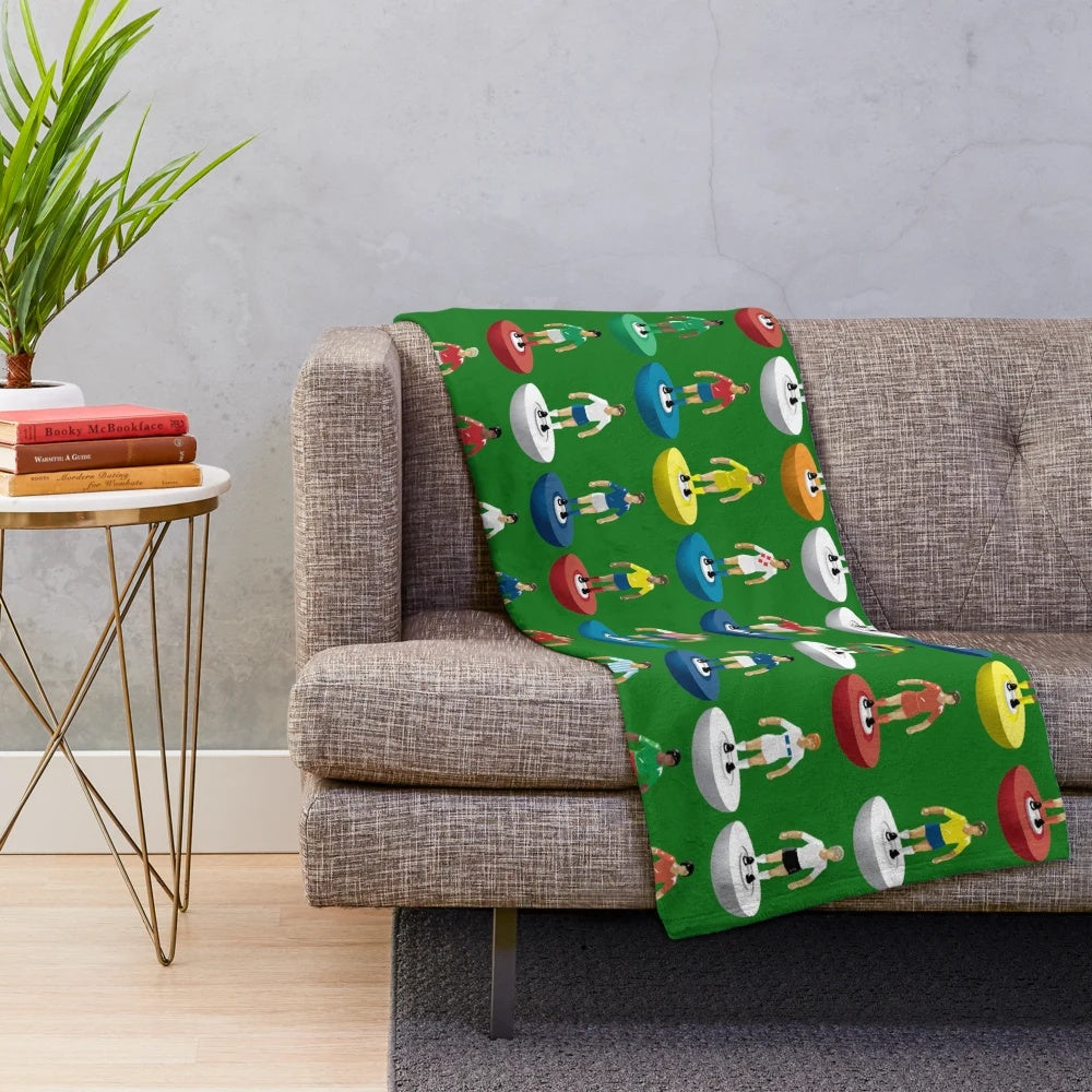 Plush blanket with Subbuteo-inspired design