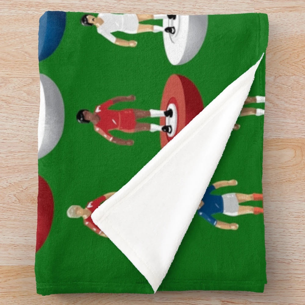 Plush blanket with Subbuteo-inspired design