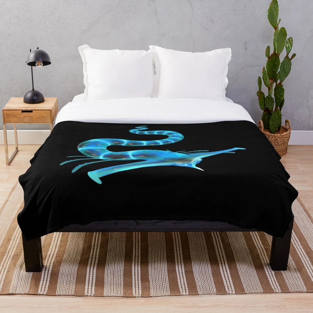 Subnautica Ghost Leviathan plush blanket featuring the iconic underwater creature