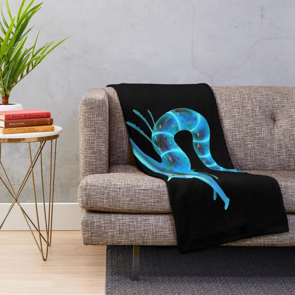 Subnautica Ghost Leviathan plush blanket featuring the iconic underwater creature
