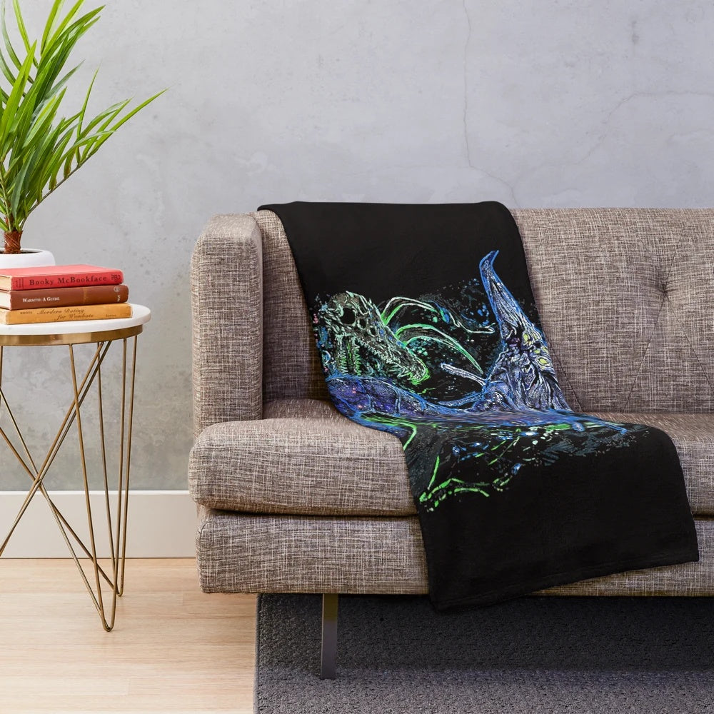 Subnautica inspired plush blanket with classic gaming art design