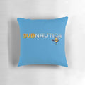 Subnautica logo printed on a soft, plush throw pillow for sci-fi gaming and underwater-themed home decor.