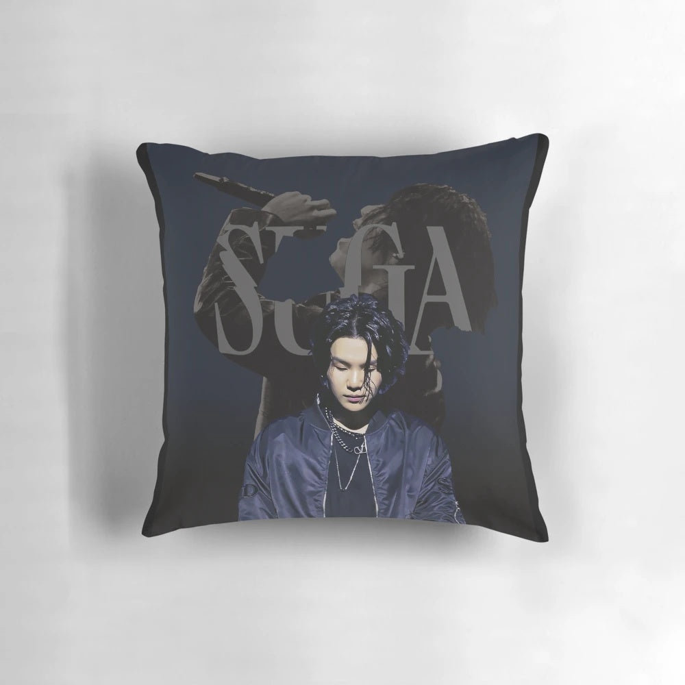 Suga D-Day BTS ARMY Pillow featuring the rapper Min Yoongi