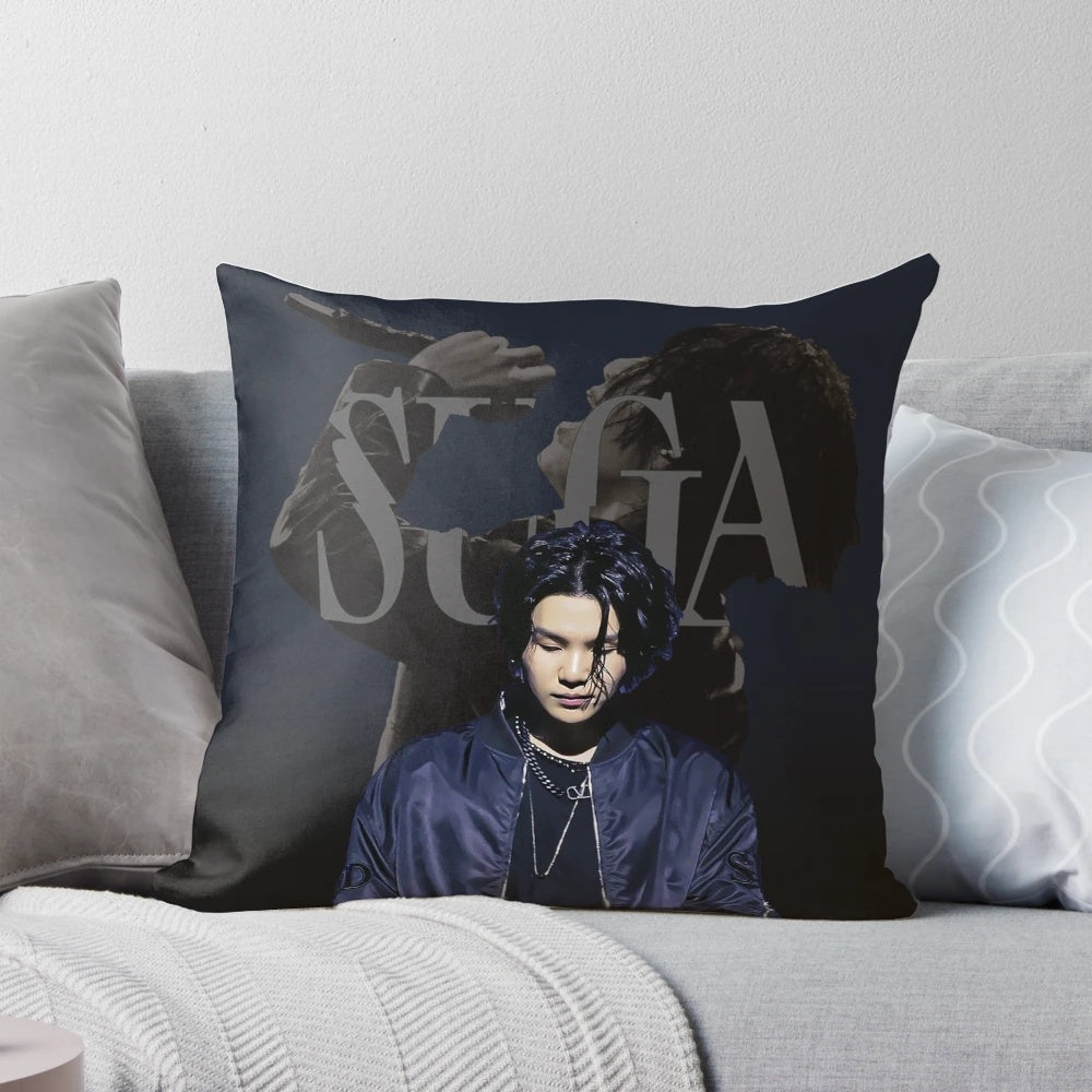 Suga D-Day BTS ARMY Pillow featuring the rapper Min Yoongi