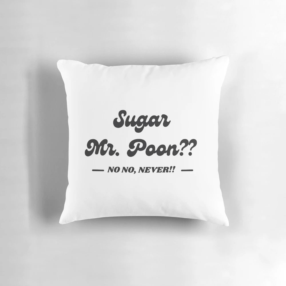 Sugar Mr Poon: Retro 80s Movie Themed Pillow with Chevy Chase's Classic Quote