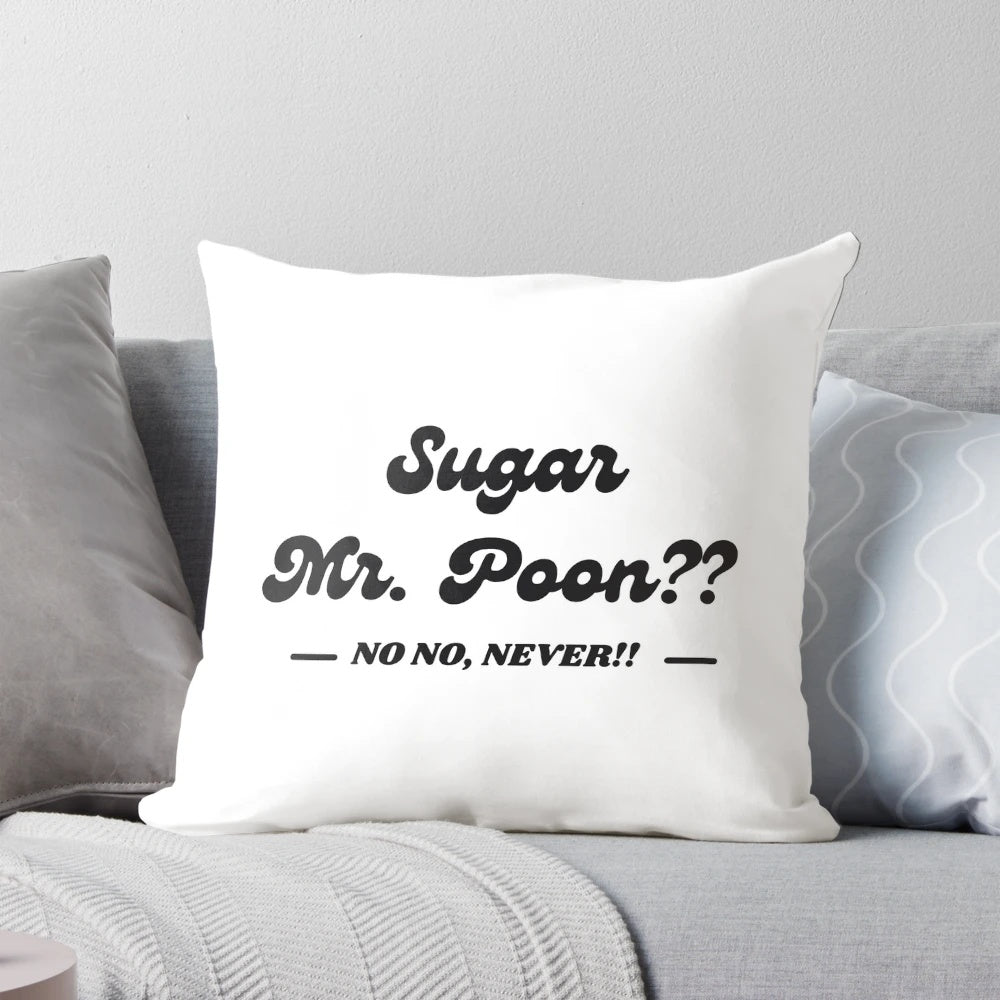 Sugar Mr Poon: Retro 80s Movie Themed Pillow with Chevy Chase's Classic Quote