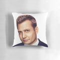 Suits TV Show-Themed Pillow with Harvey Specter, Pearson Hardman Law Firm Logo