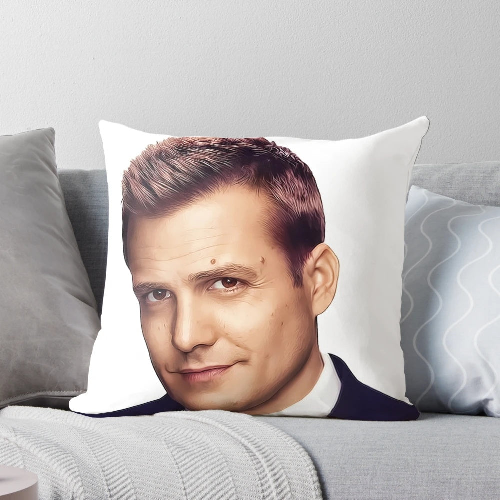 Suits TV Show-Themed Pillow with Harvey Specter, Pearson Hardman Law Firm Logo