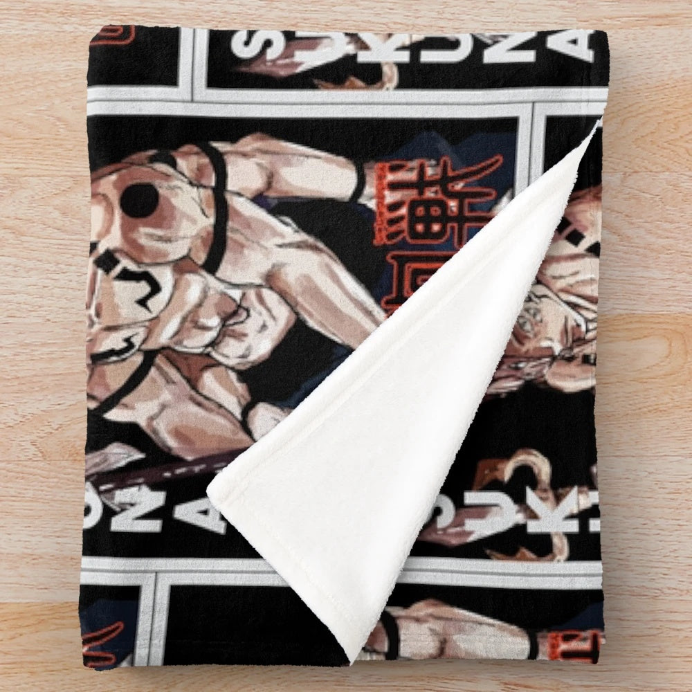 Sukuna anime inspired plush blanket featuring the popular character