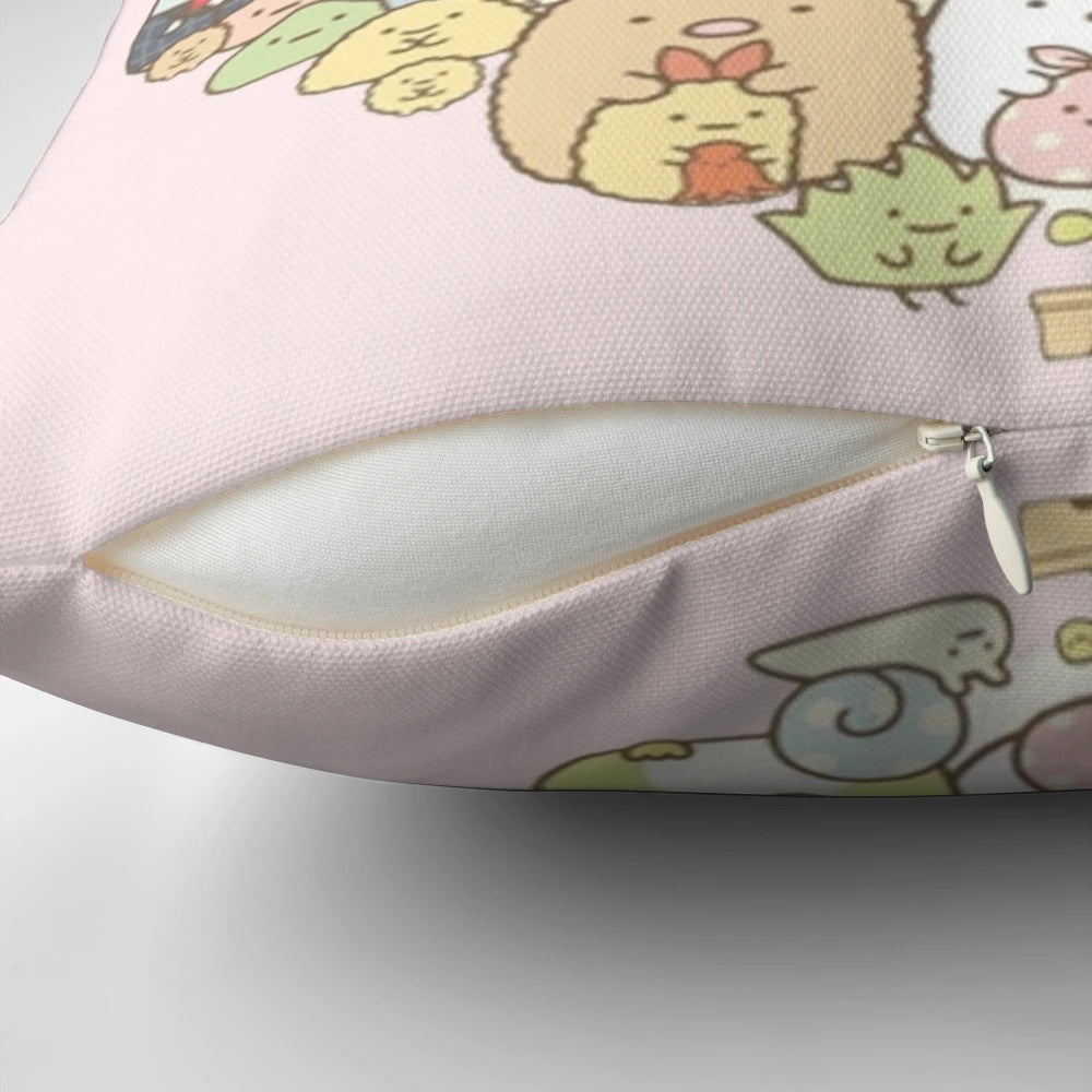 Sumikko Gurashi plush pillow featuring the beloved characters like Tokage, Shirokuma, and Neko Cat