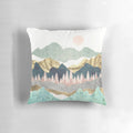 Summer Vista decorative pillow with abstract landscape design in nature-inspired colors
