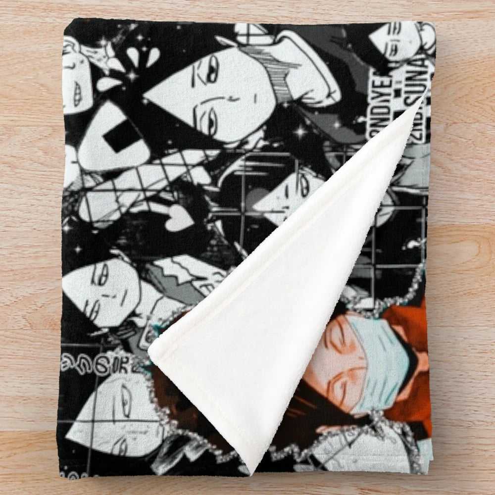 Suna Rintarou manga collage design plush blanket for Haikyuu fans