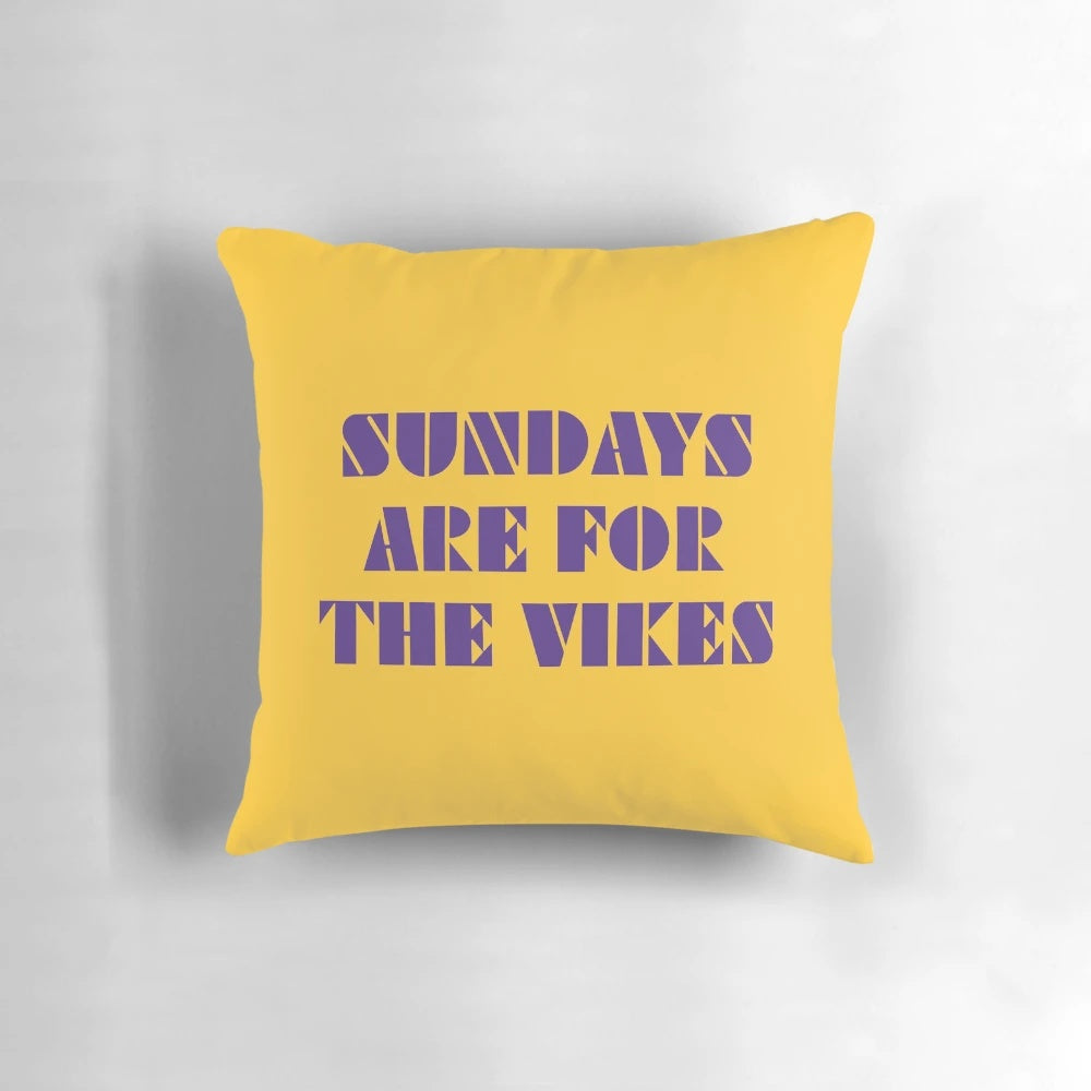 Minnesota Vikings Football Pillow with "Sundays Are for the Vikes" Design