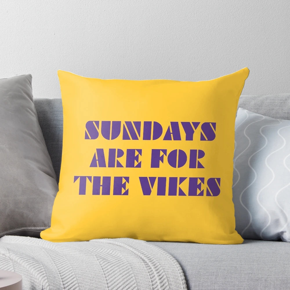 Minnesota Vikings Football Pillow with "Sundays Are for the Vikes" Design