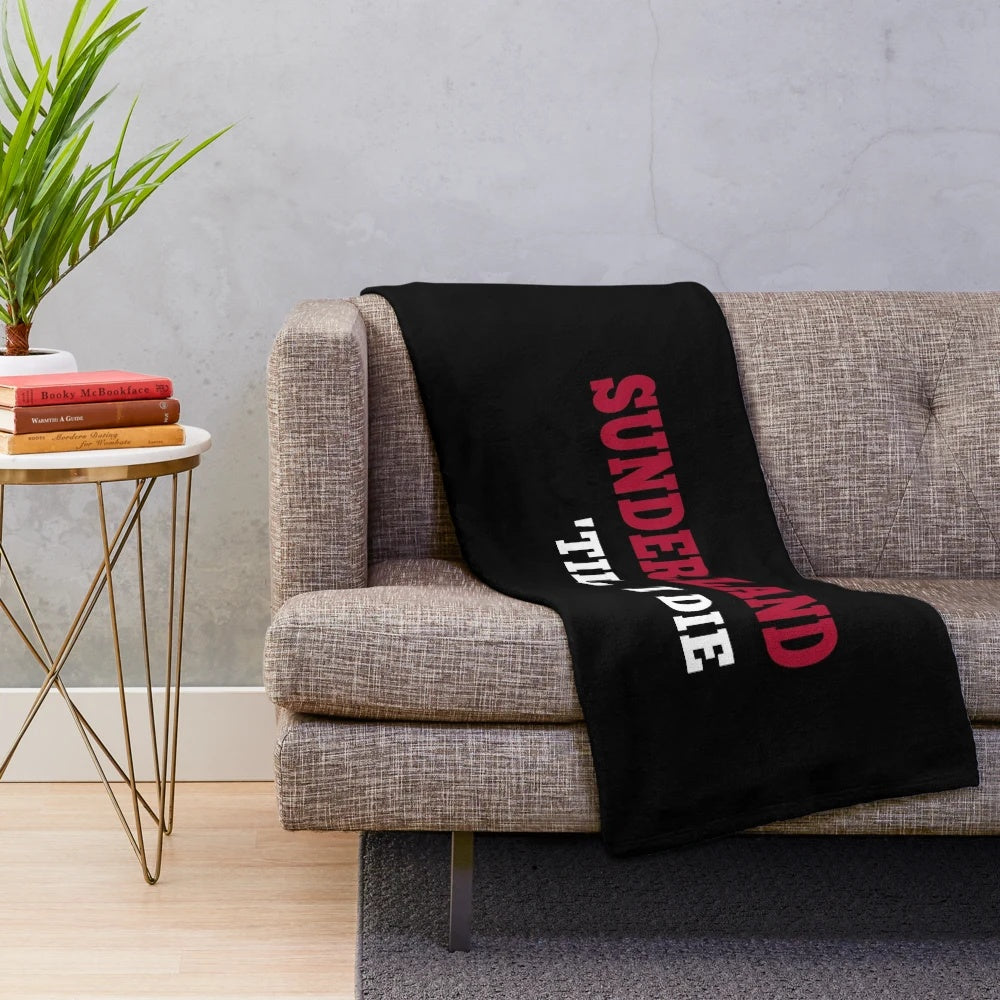 Sunderland football fan plush blanket with classic SAFC design