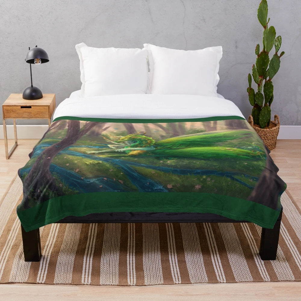 Sundew and Willow inspired plush blanket featuring Wings of Fire themes and nature-inspired designs