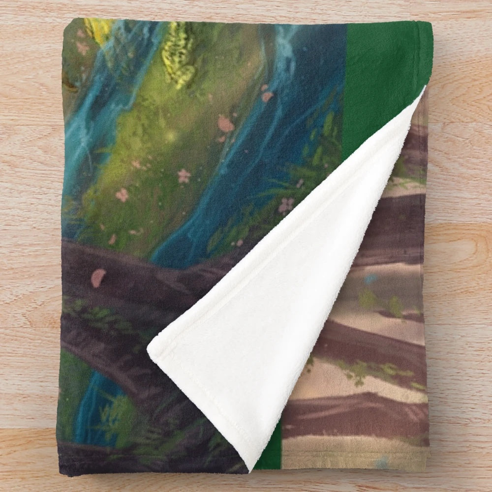 Sundew and Willow inspired plush blanket featuring Wings of Fire themes and nature-inspired designs