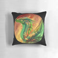 A plush pillow featuring the Sundew leafwing dragon from the bestselling Wings of Fire book series by Scholastic.