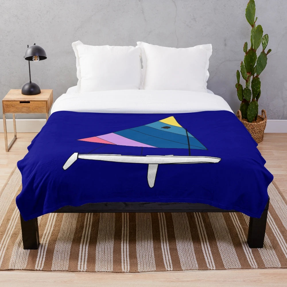 Sunfish sailboat plush blanket for sailing enthusiasts