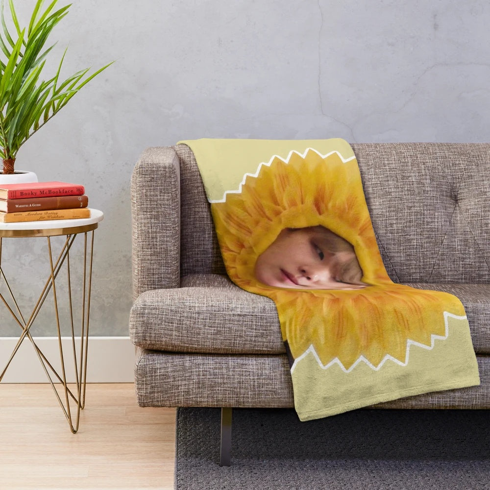 Sunflower inspired plush blanket featuring BTS member Suga/Min Yoongi