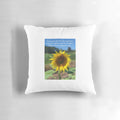 Sunflower motivational quote art pillow with watercolor painting of sunflower and butterfly