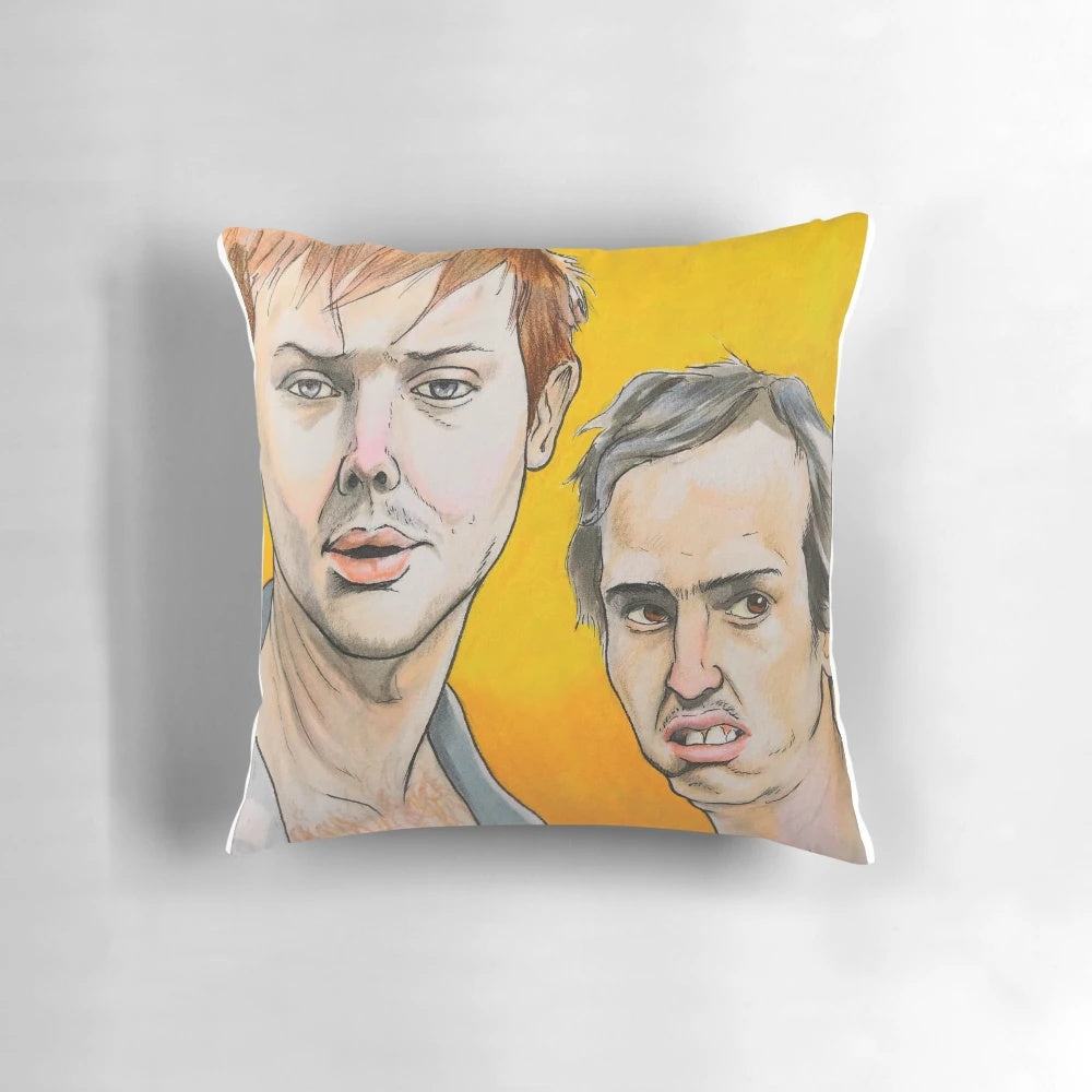 Pillow featuring fan art design inspired by the characters from the TV series "It's Always Sunny in Philadelphia"