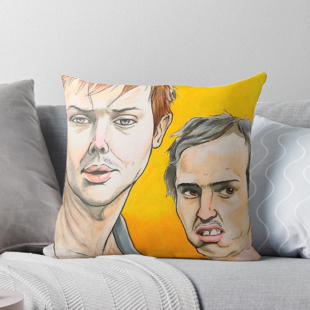 Pillow featuring fan art design inspired by the characters from the TV series "It's Always Sunny in Philadelphia"