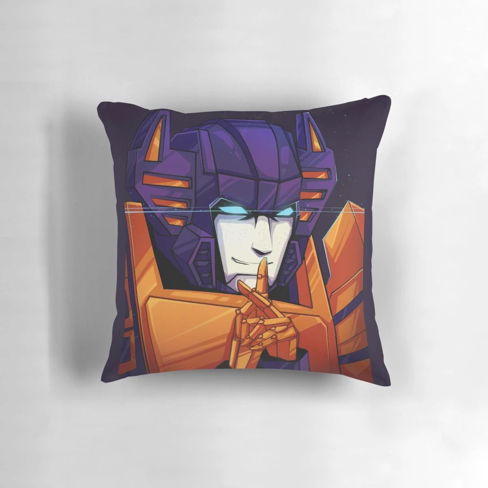 A plush and vibrant Sunny Pillow featuring Transformers character Sunstreaker