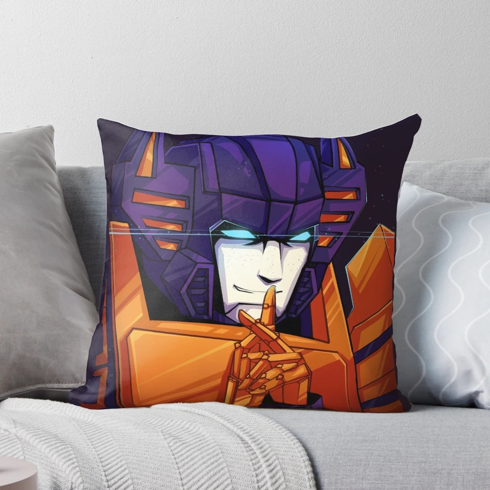 A plush and vibrant Sunny Pillow featuring Transformers character Sunstreaker