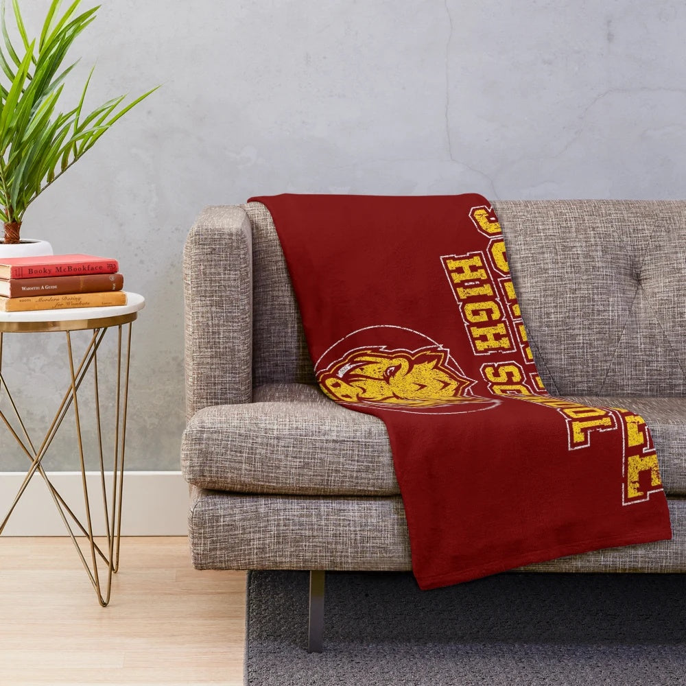 Sunnydale High Inspired Plush Blanket featuring Buffy, Spike, and other fan-favorite characters