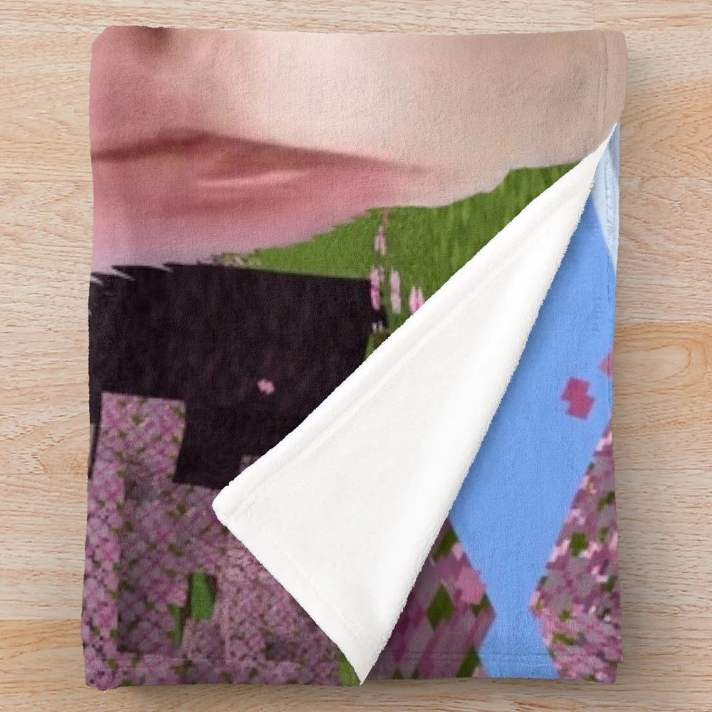 Sunoo's Cherry Blossom Plush Blanket, featuring a soft and cozy design inspired by the popular K-pop group Enhypen
