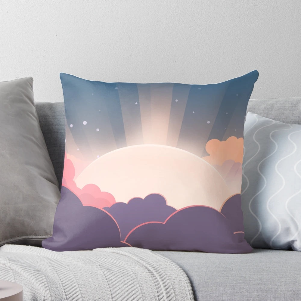 Sunrise Pillow with Clouds and Sky