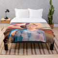 Sunset adventure plush blanket with guitar and landscape design