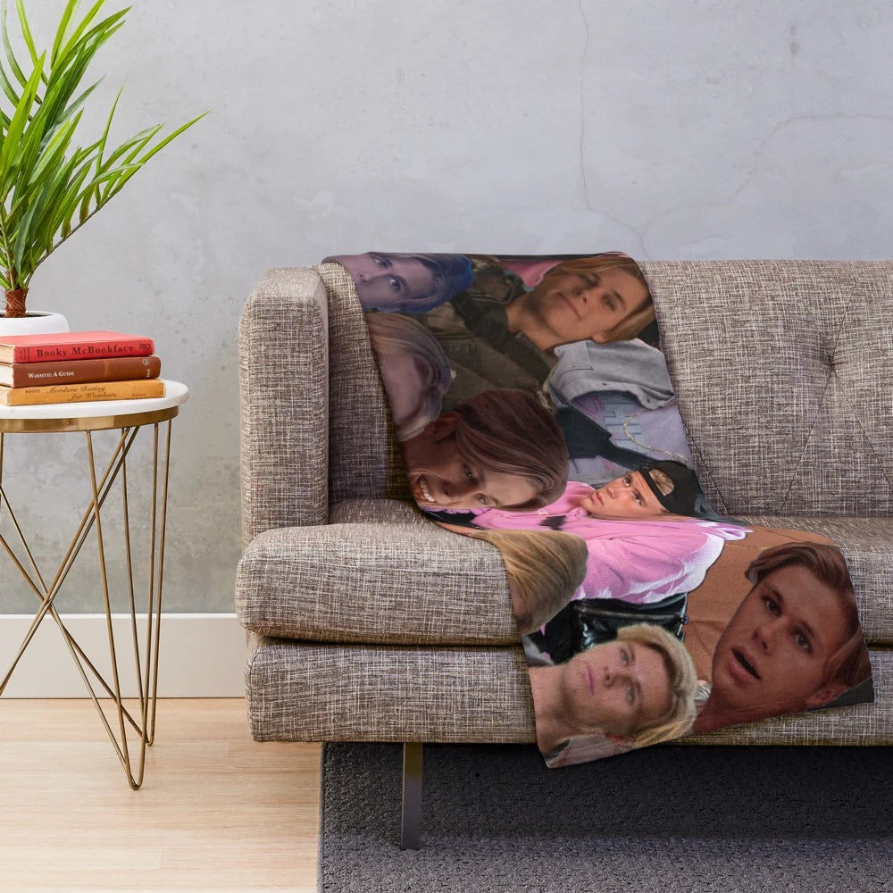 Sunset Curve Alex Plush Blanket featuring the character from the JATP TV show