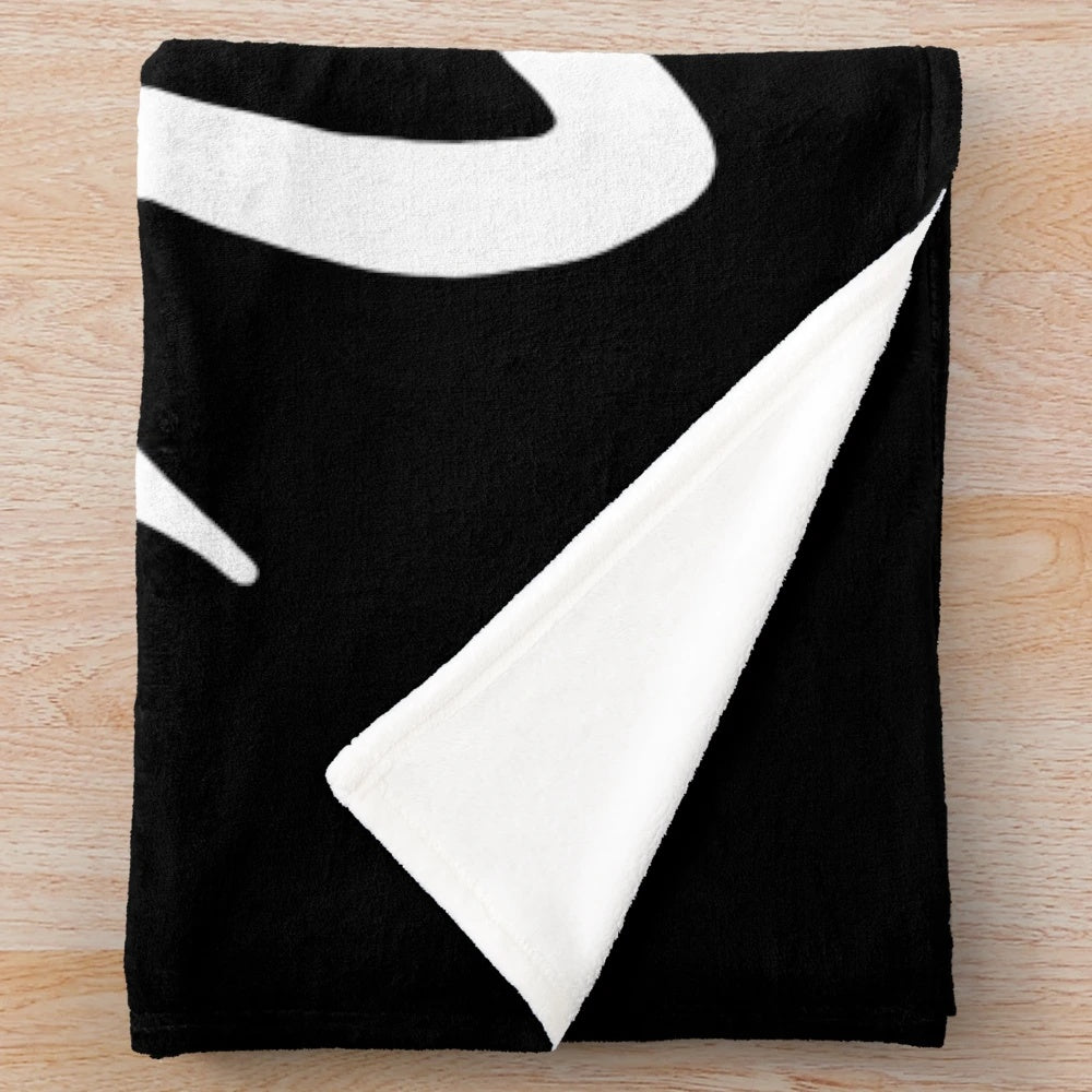 Sunset Curve Inspired Plush Blanket with White Logo Design