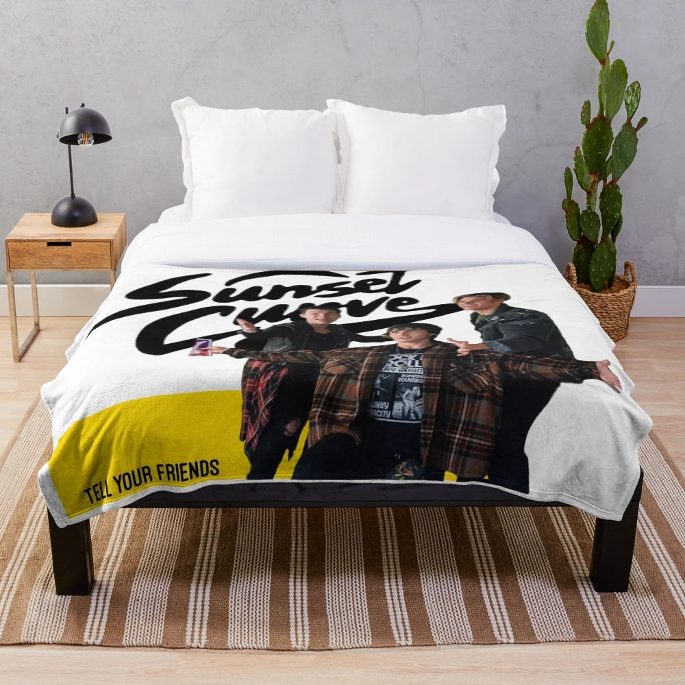 Sunset Curve themed plush blanket featuring characters from the popular TV show Julie and the Phantoms