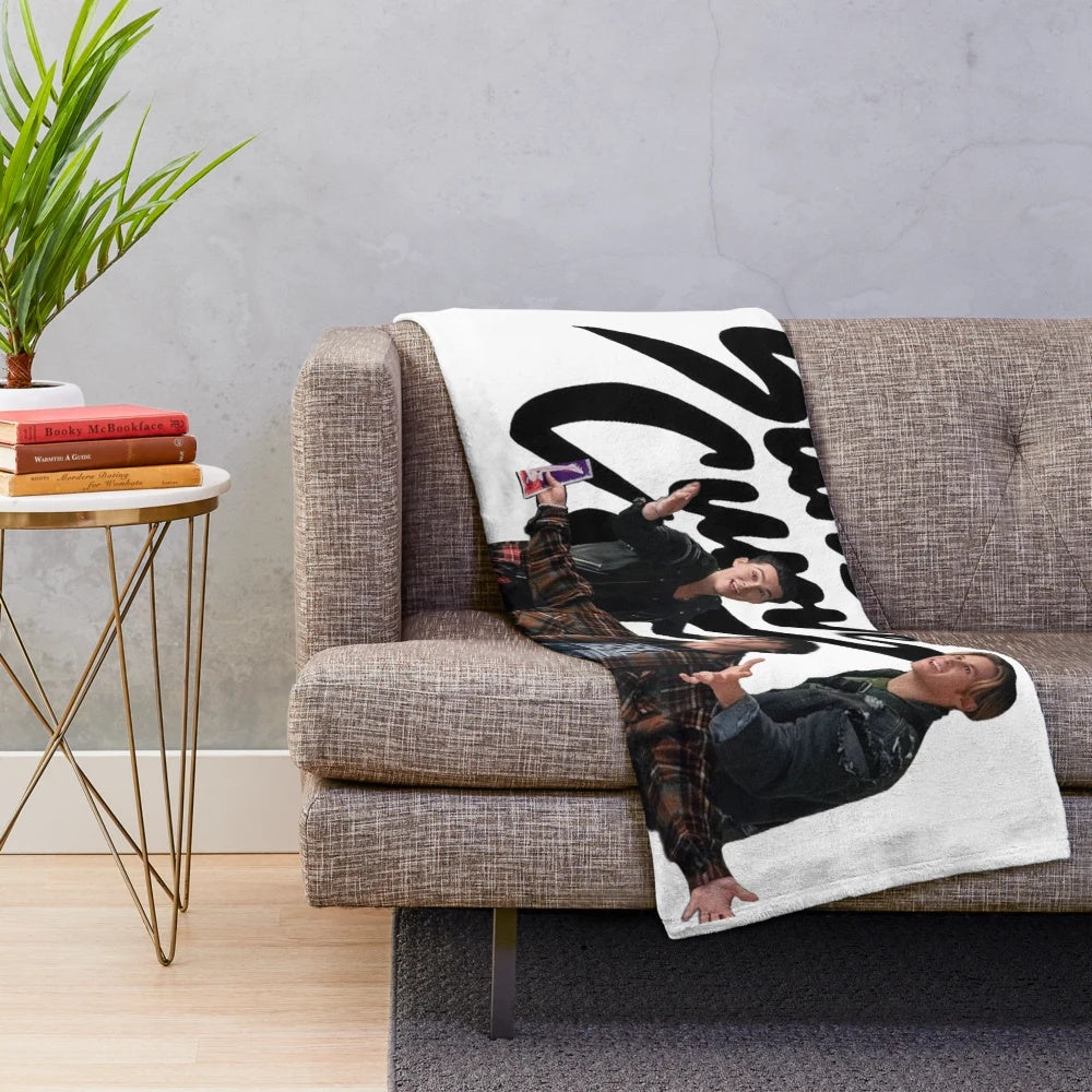 Sunset Curve themed plush blanket featuring characters from the popular TV show Julie and the Phantoms