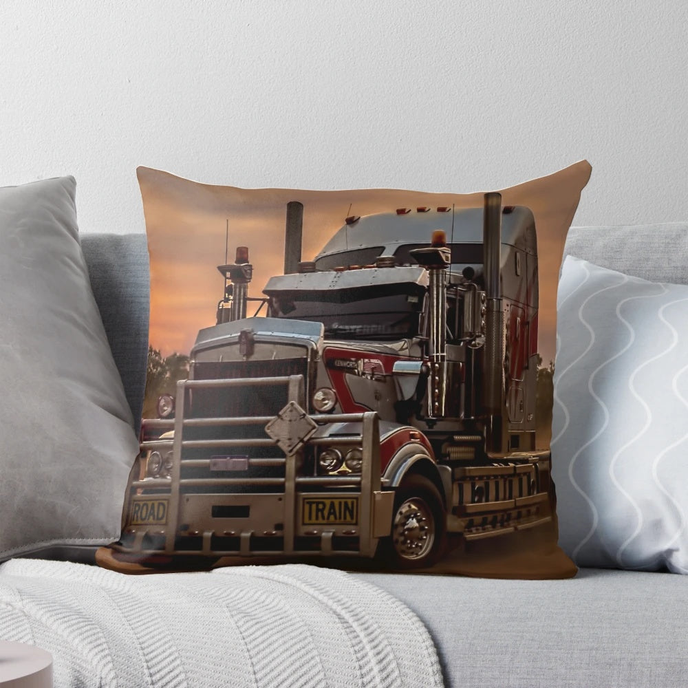 A Kenworth prime mover truck captured at sunset in the landscape of Western Australia.