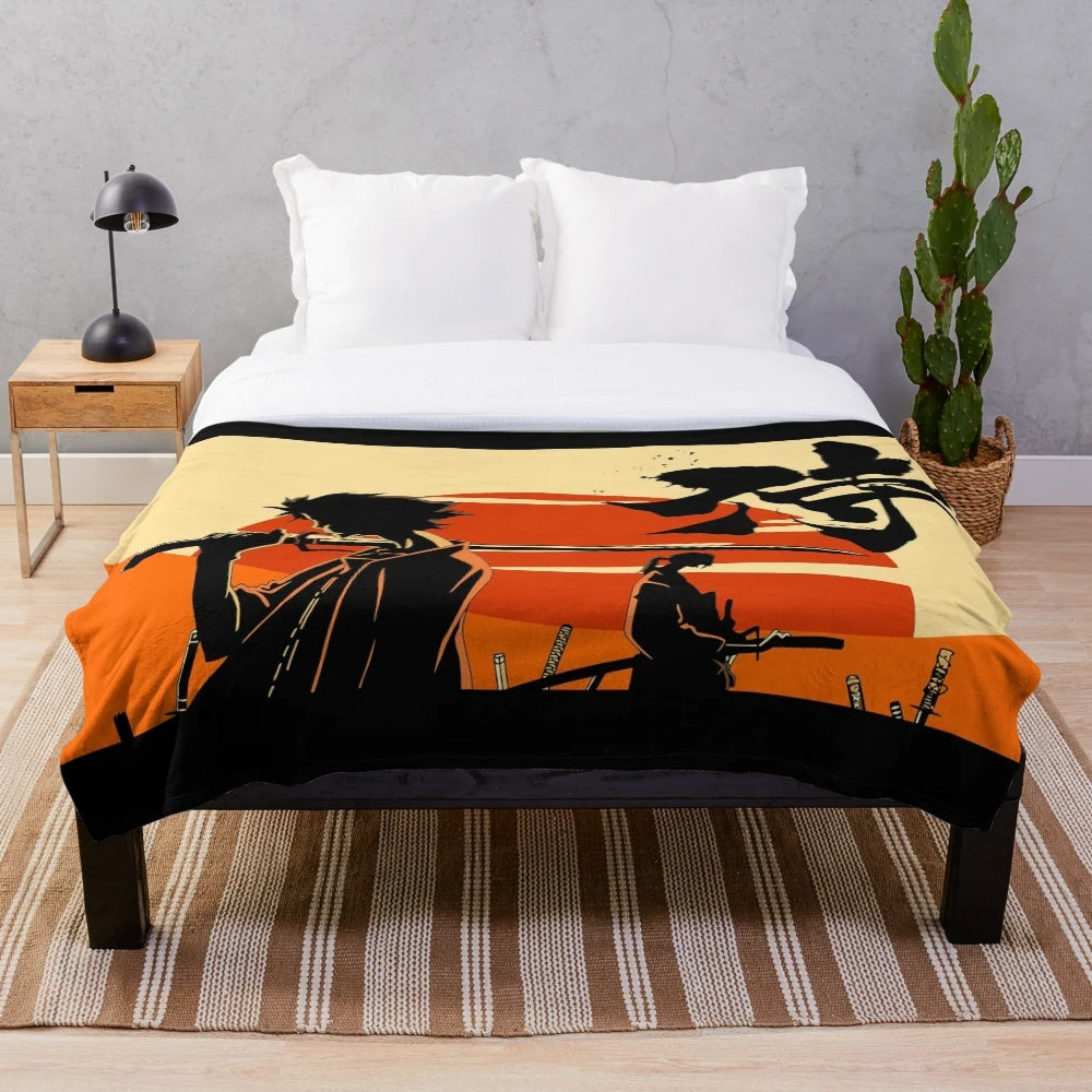Sunset Samurai anime-inspired plush blanket