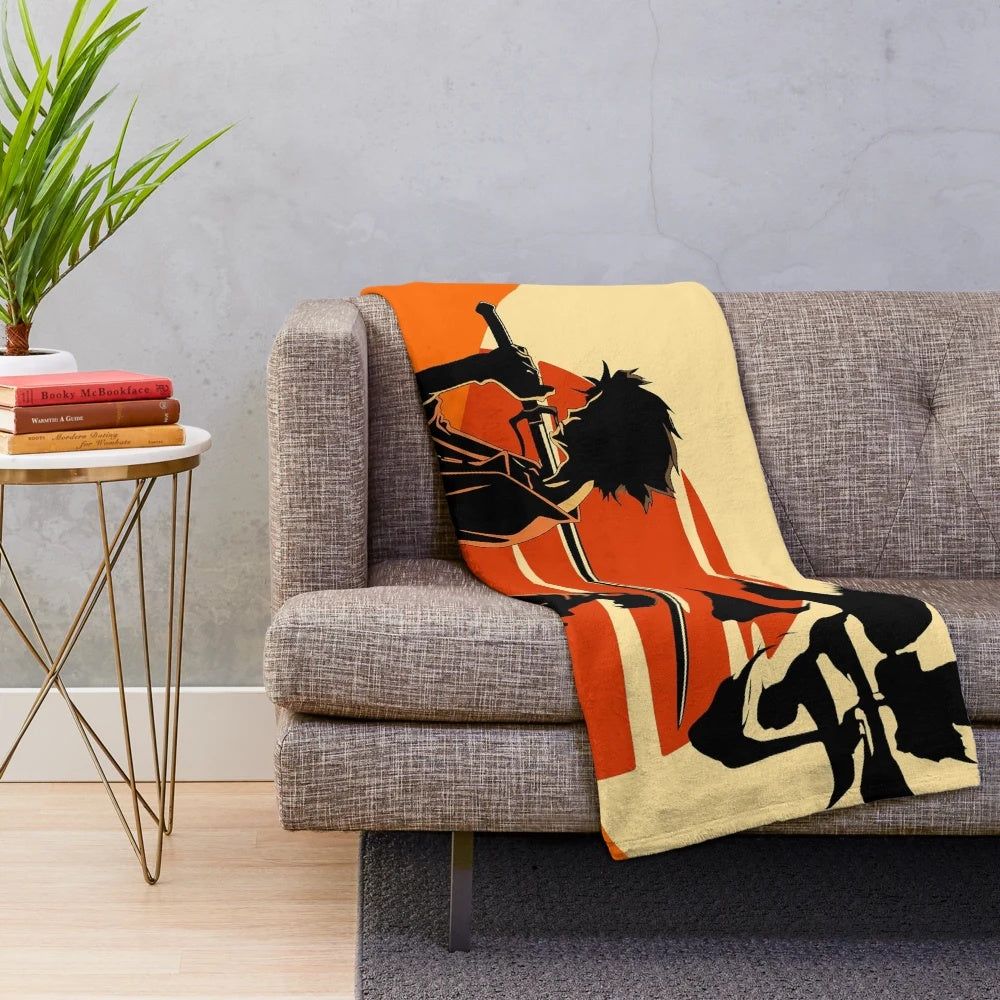 Sunset Samurai anime-inspired plush blanket