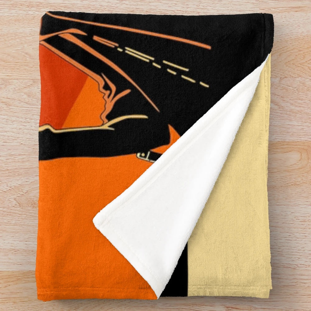 Sunset Samurai anime-inspired plush blanket