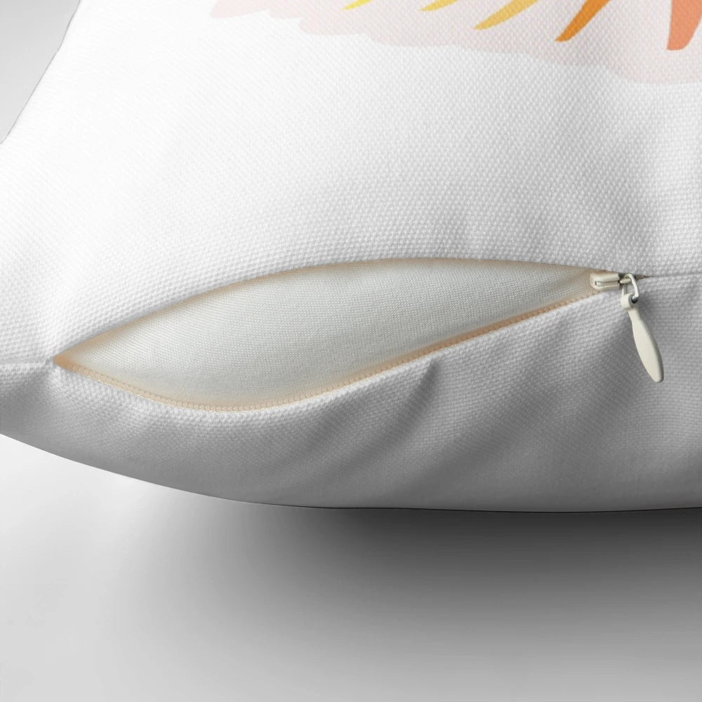 Sunshine-themed pillow featuring a cozy, nature-inspired design