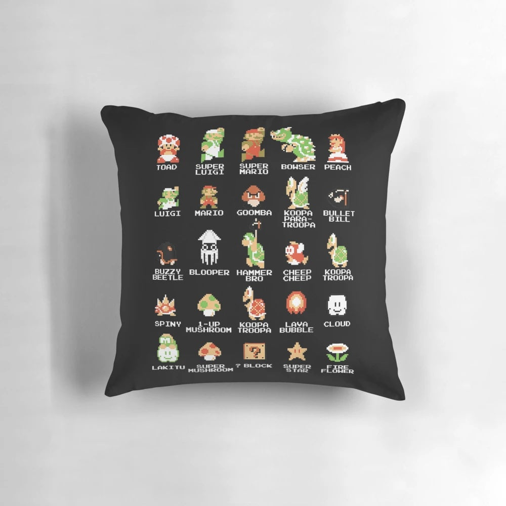 Super Mario gaming-themed decorative throw pillow