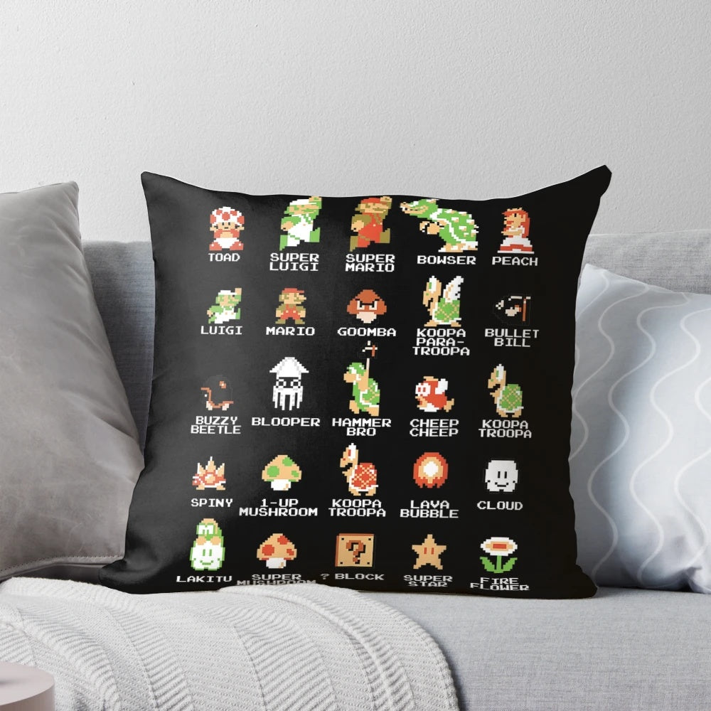 Super Mario gaming-themed decorative throw pillow