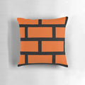 A cozy pillow featuring a retro-style brick block design, perfect for Super Mario fans.