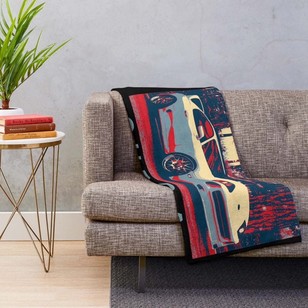 Toyota Supra inspired plush blanket