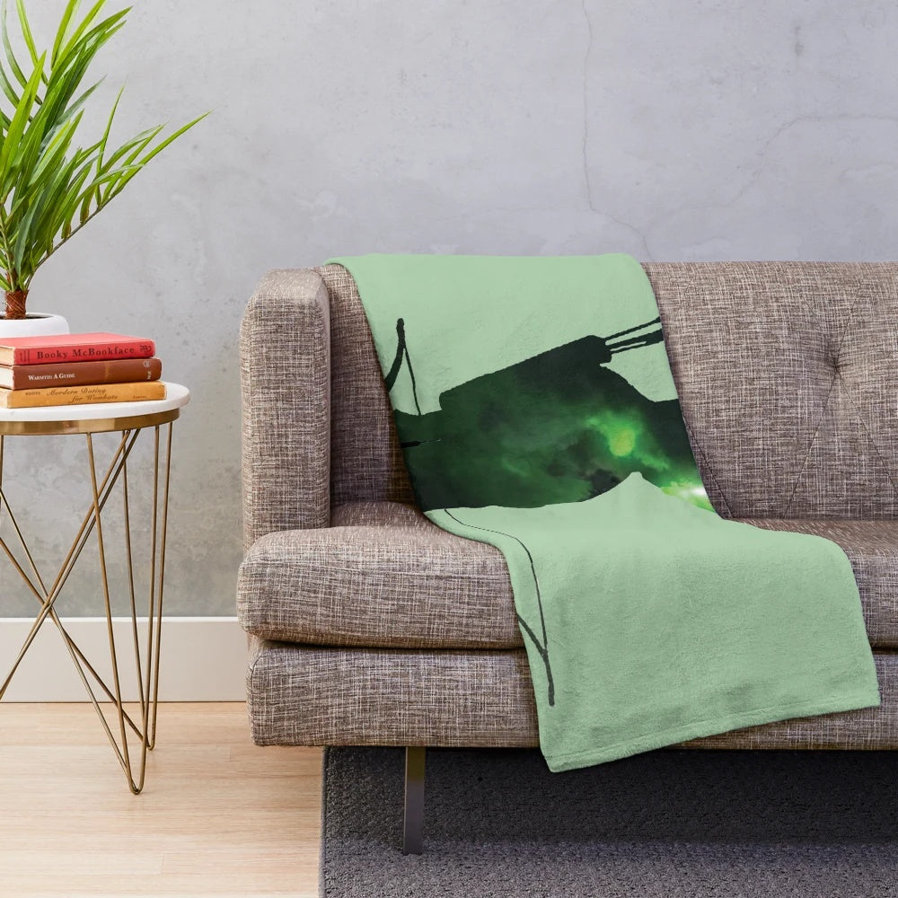 Green Arrow Silhouette Plush Blanket