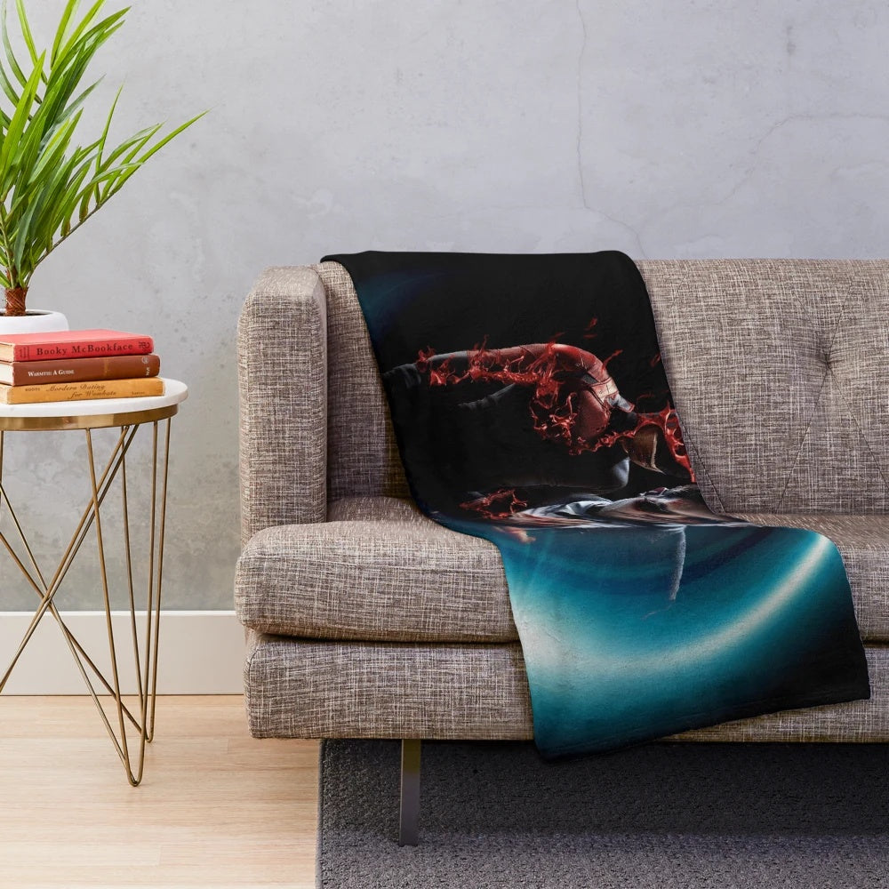 Red Devils Plush Blanket with Daredevil Superhero Design